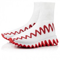 Christian Louboutin Sharky Sock homme Blanc Maille Baskets