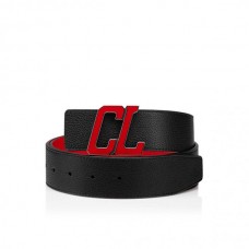 Christian Louboutin Happy Rui CL Logo Noir Cuir de veau Ceinture