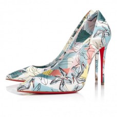 pas cher Christian Louboutin Kate - Escarpins 100 mm - Cuir de veau imprimé Shoes it up - Multicolore